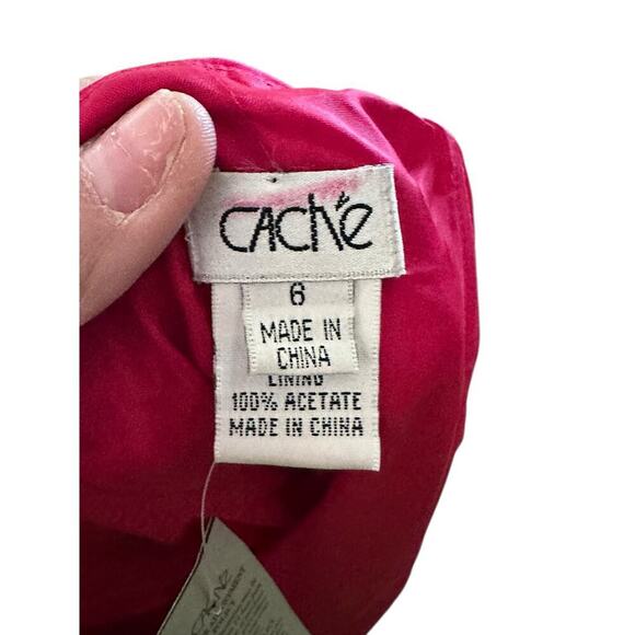 Cache Women's Red 100% Silk Satin Halter Neckline Tie Back Midi Dress Size 6 - Picture 7 of 11